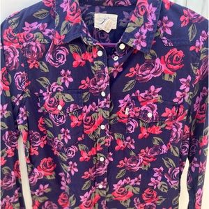 Levis Button down shirt. Navy with colorful floral design